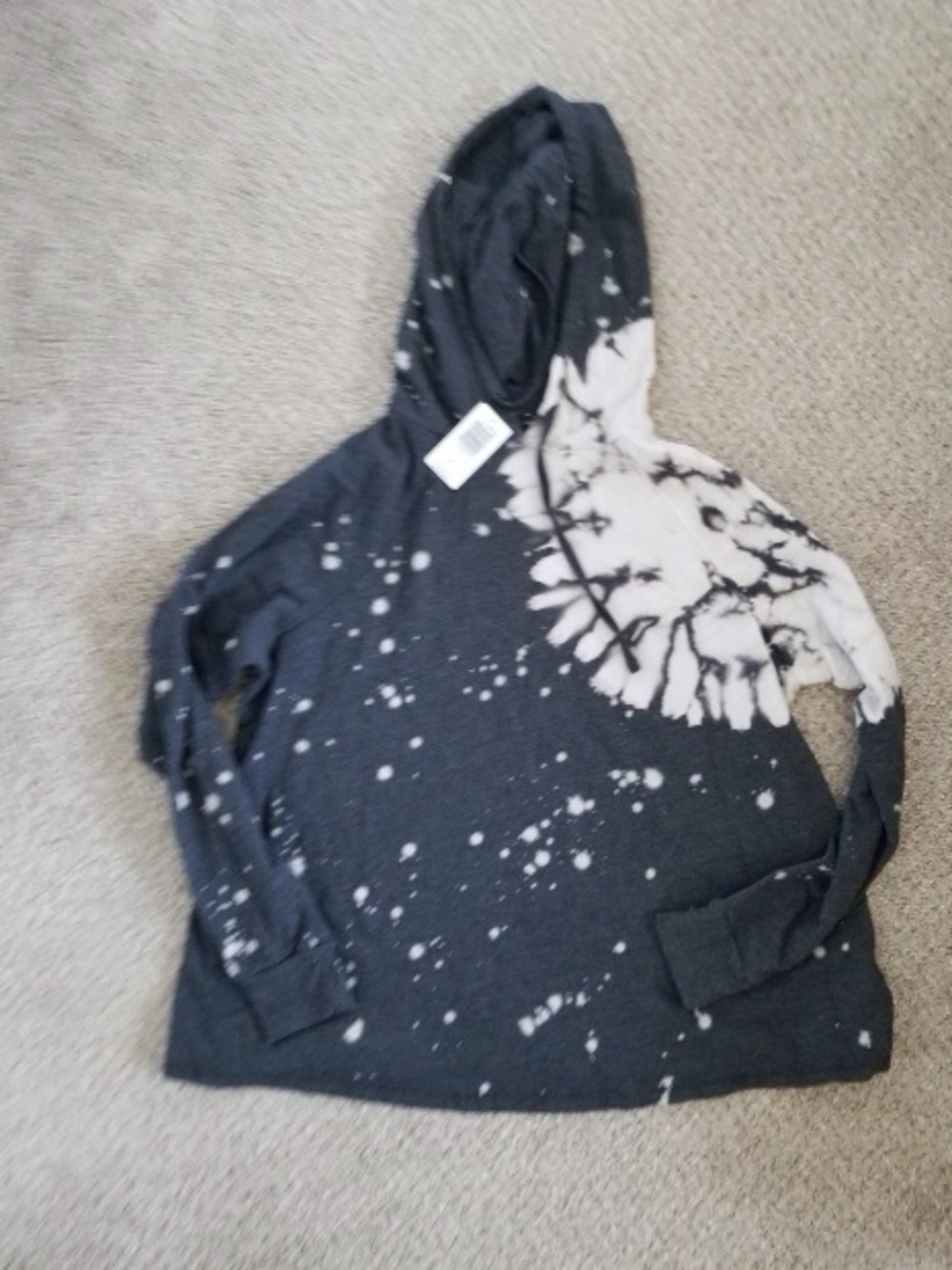 Torrid Black Splatter Hoodie tye dye NWT - Picture 2 of 10
